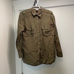 Army green button up